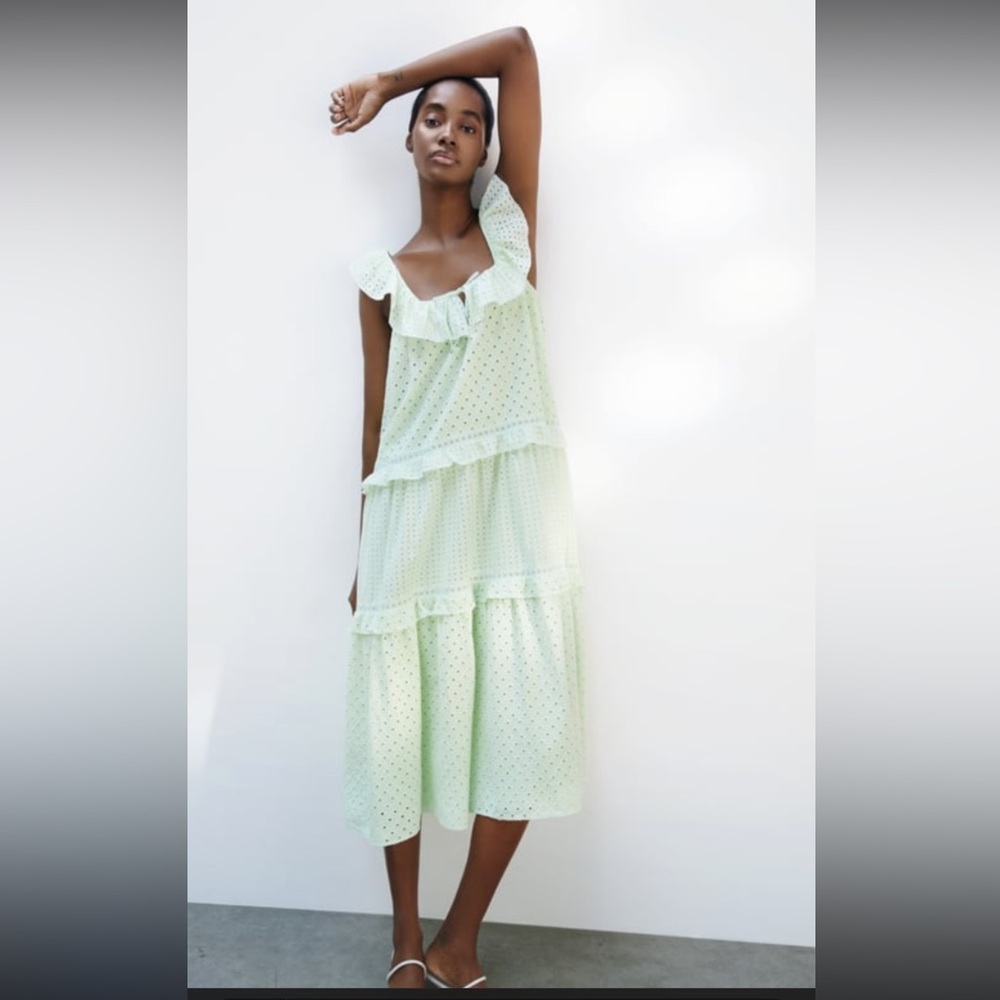 Zara xs embroidered dress
